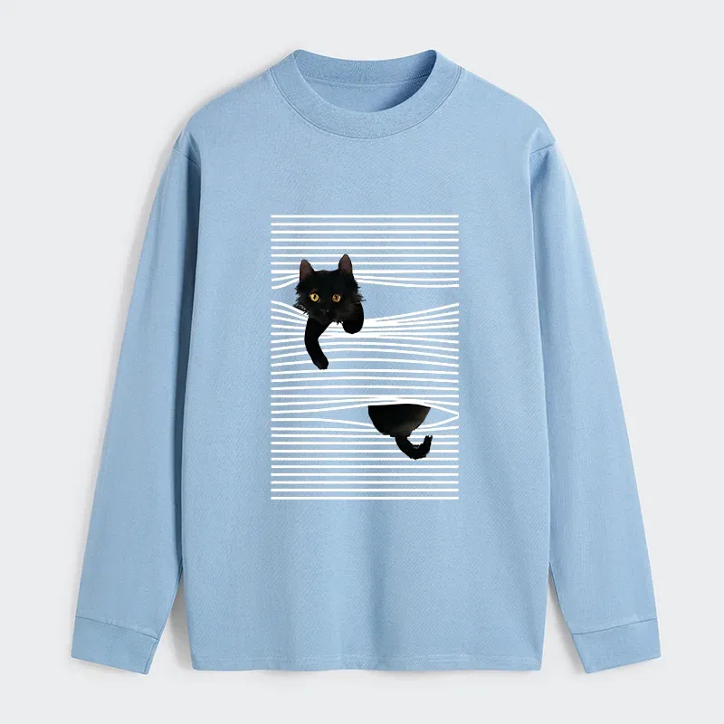 Tokyo-Tiger Cat Scratching Curtain Classic Long Sleeve T-Shirt