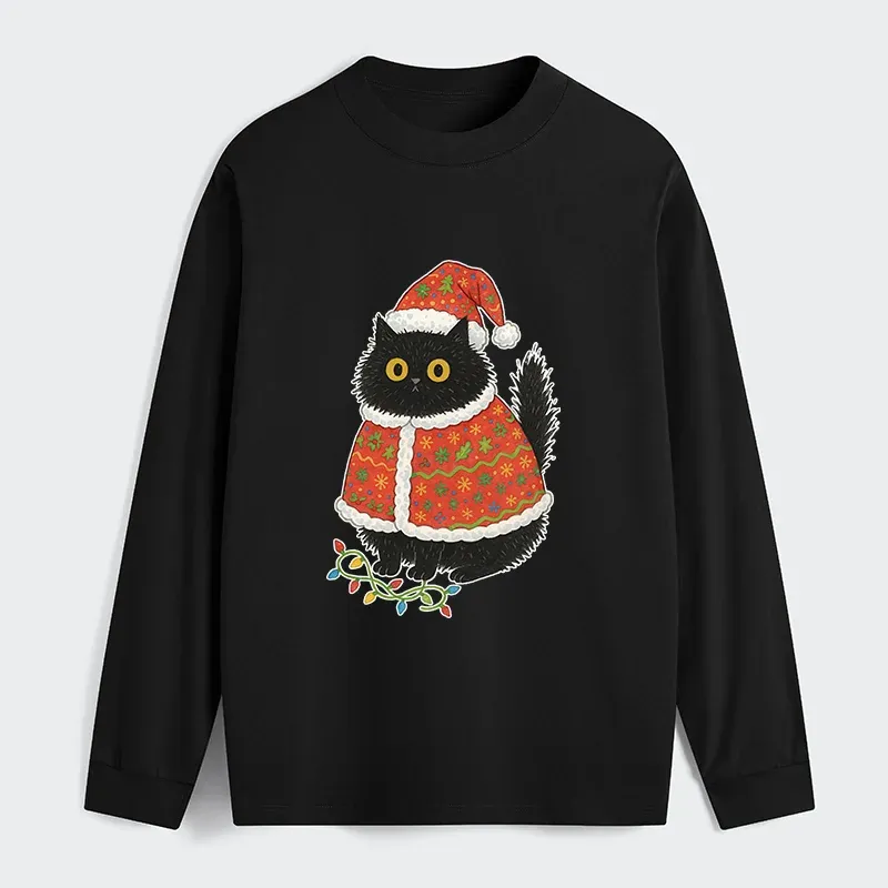 Tokyo-Tiger Cat Wearing Santa Hat Classic Long Sleeve T-Shirt