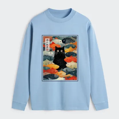 Tokyo-Tiger The Cat's Feast of Fish Classic Long Sleeve T-Shirt