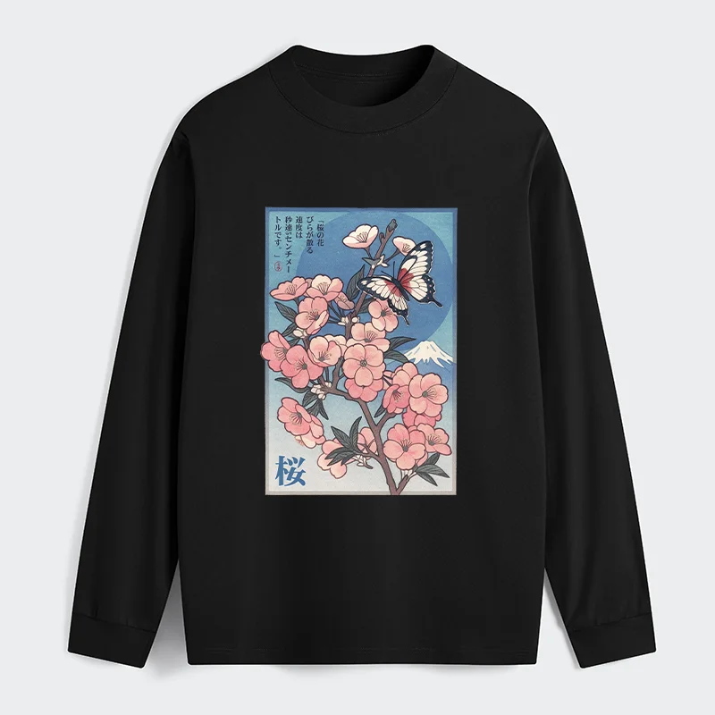 Tokyo-Tiger Ukiyoe Japanese Cherry blossoms Poster Classic Long Sleeve T-Shirt