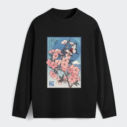 Tokyo-Tiger Ukiyoe Japanese Cherry blossoms Poster Classic Long Sleeve T-Shirt