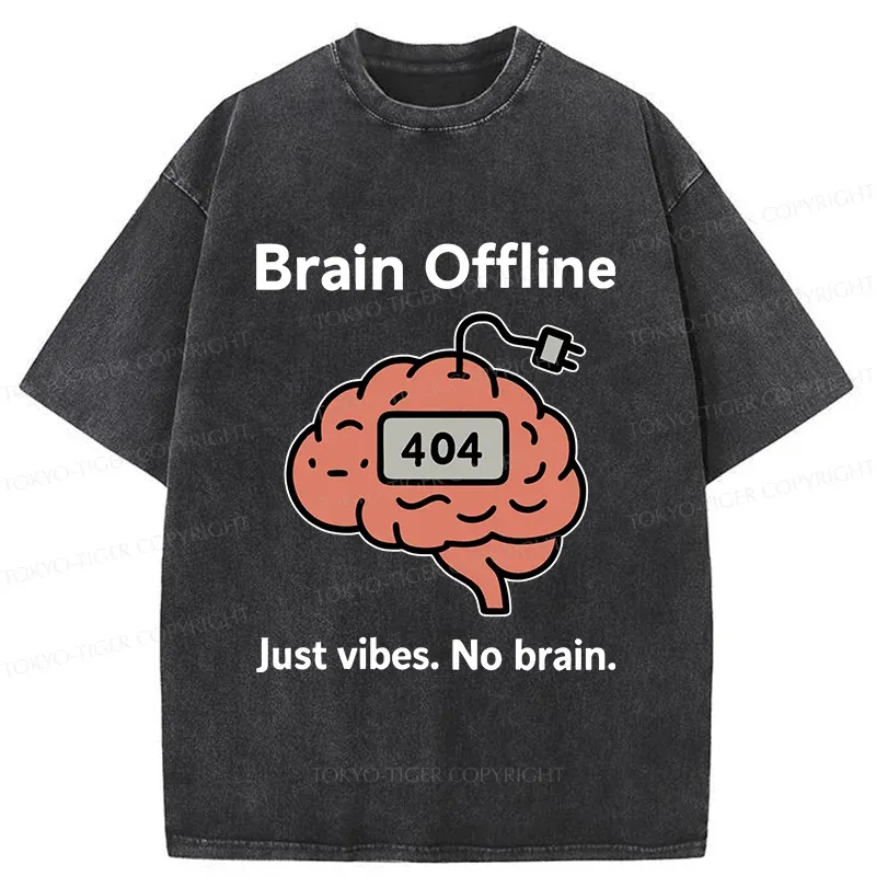 Tokyo-Tiger Brain Short Circuit Washed T-Shirt