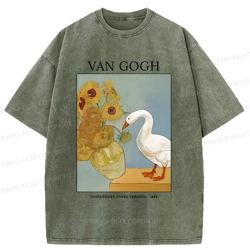 Tokyo-Tiger Van Gogh And Geese Washed T-Shirt