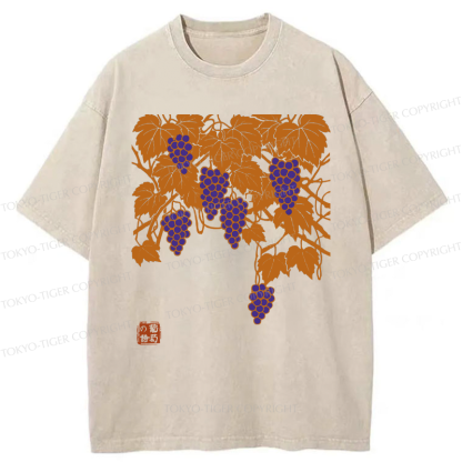 Tokyo-Tiger Flourishing Grapevines Washed T-Shirt