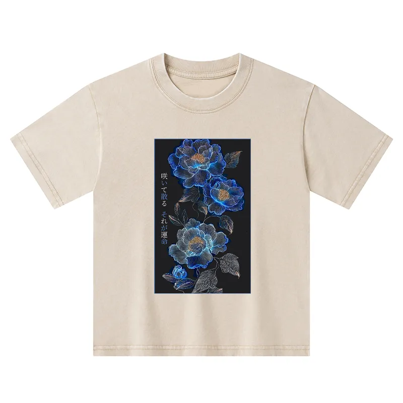Tokyo-Tiger The Sea Of Flowers In The Darkness Kids Washed T-Shirt