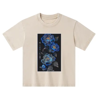 Tokyo-Tiger The Sea Of Flowers In The Darkness Kids Washed T-Shirt
