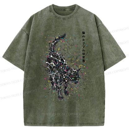 Tokyo-Tiger In the Spectrum of Cats Washed T-Shirt