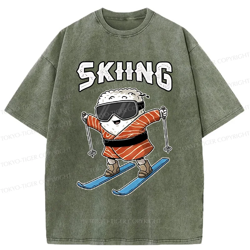 Tokyo-Tiger Sushi Ski Japan Washed T-Shirt