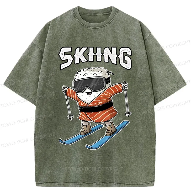 Tokyo-Tiger Sushi Ski Japan Washed T-Shirt