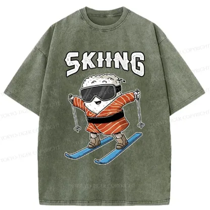 Tokyo-Tiger Sushi Ski Japan Washed T-Shirt