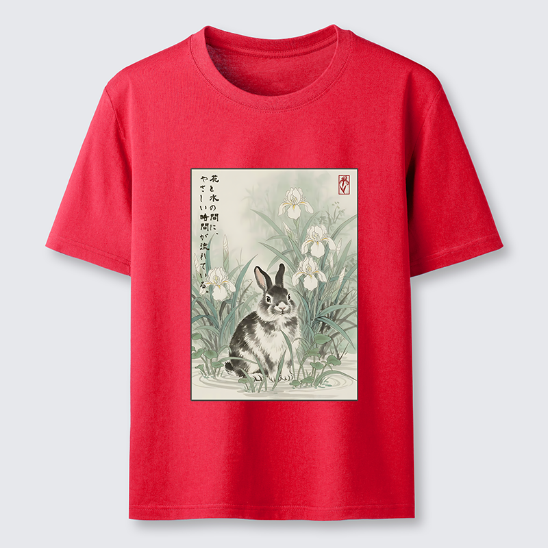 Tokyo-Tiger Little Rabbit Beneath the Blooming Irises Classic T-Shirt