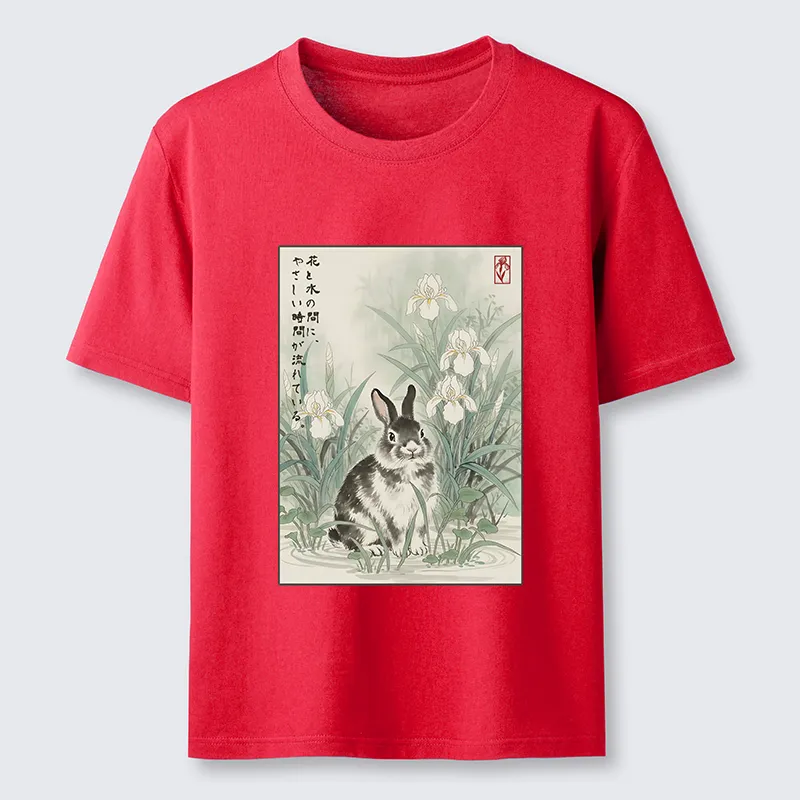 Tokyo-Tiger Little Rabbit Beneath the Blooming Irises Classic T-Shirt