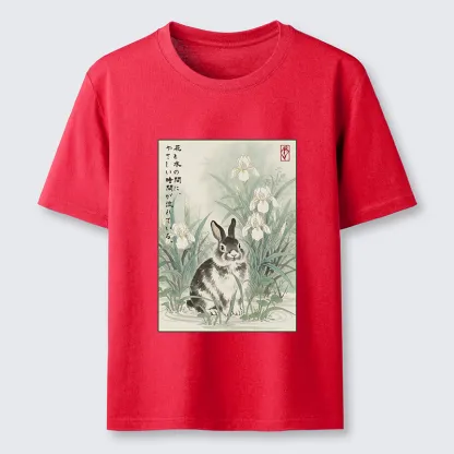 Tokyo-Tiger Little Rabbit Beneath the Blooming Irises Classic T-Shirt