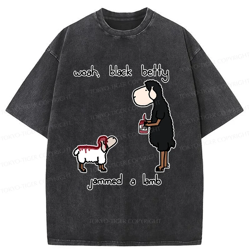 Tokyo-Tiger Spread Jam On The Lamb Washed T-Shirt