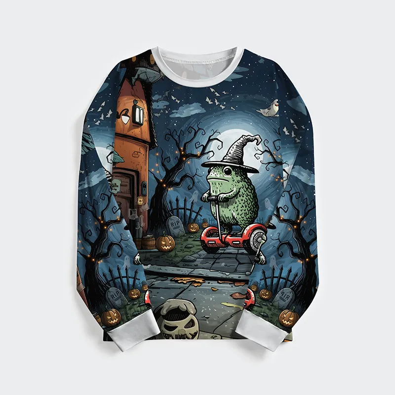 Tokyo-Tiger Frog Riding A Balance Scooter Family Pajama Sets