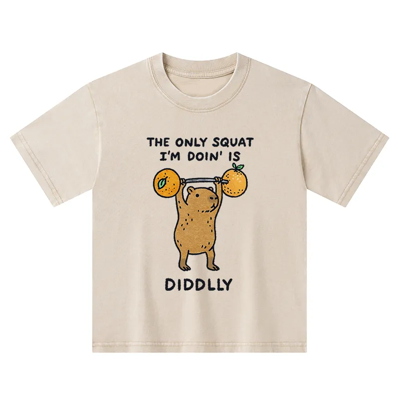Tokyo-Tiger Diddly Capybara Kids Washed T-Shirt