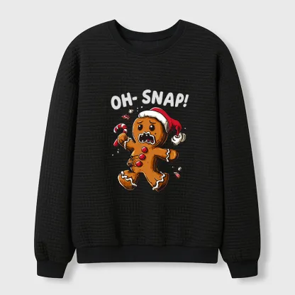 Tokyo-Tiger Oh Snap The Gingerbread Man's Christmas Chaos Waffle Sweatshirt
