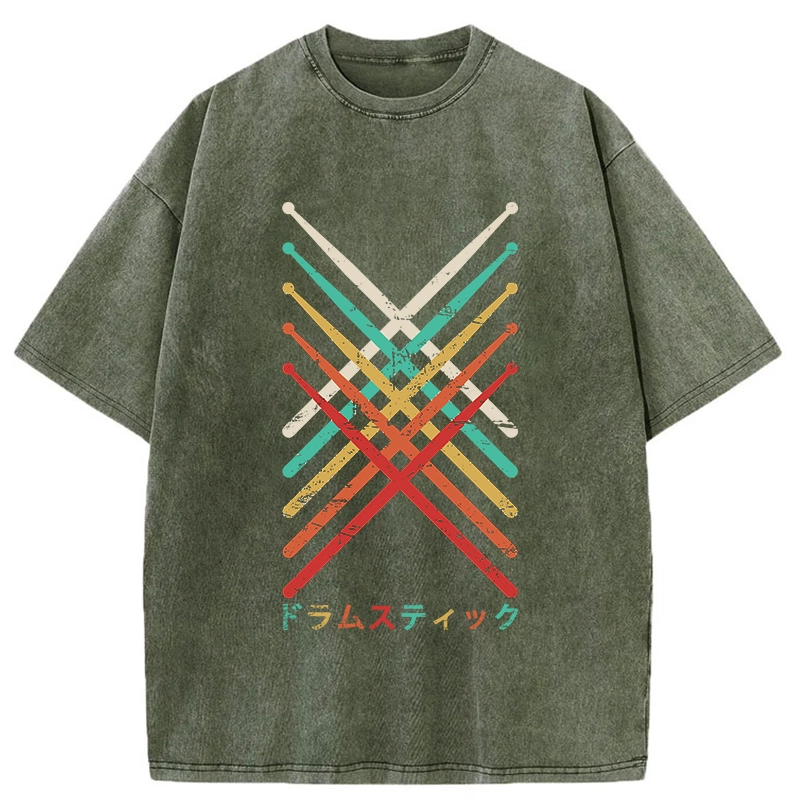Tokyo-Tiger Japanese Drumsticks Washed T-Shirt