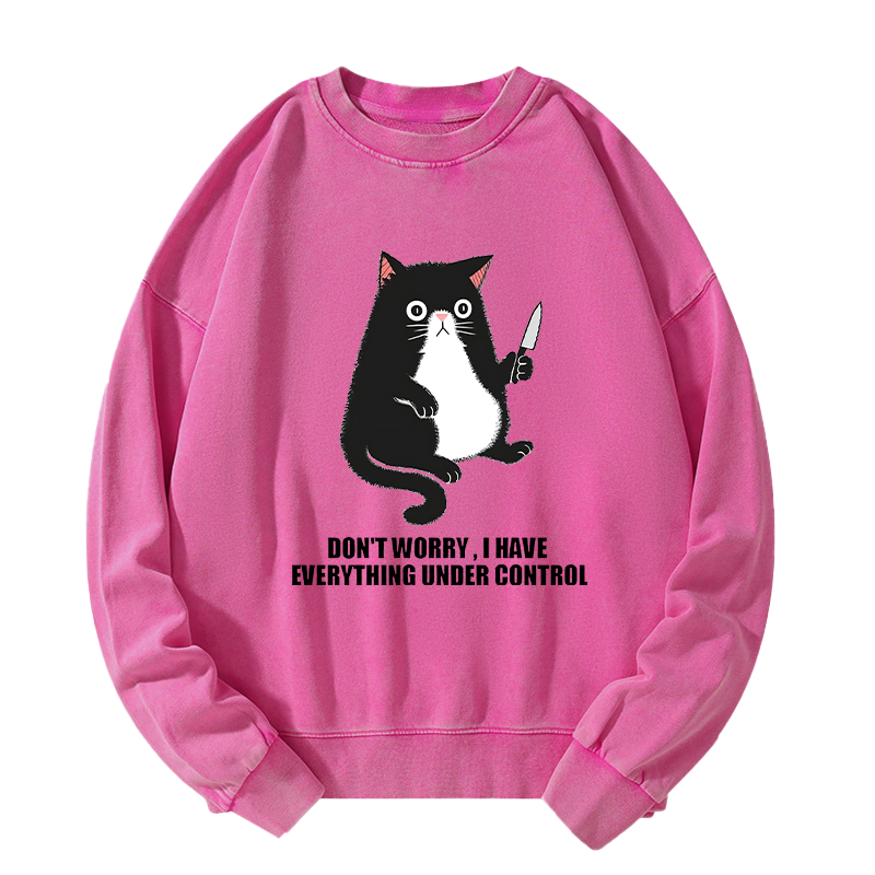 Tokyo-Tiger Cat Said Don't Worry Washed Sweatshirt