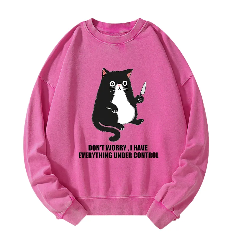 Tokyo-Tiger Cat Said Don't Worry Washed Sweatshirt