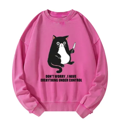 Tokyo-Tiger Cat Said Don't Worry Washed Sweatshirt