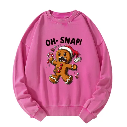Tokyo-Tiger Oh Snap The Gingerbread Man's Christmas Chaos Washed Sweatshirt