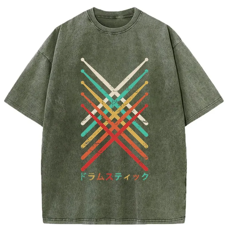Tokyo-Tiger Japanese Drumsticks Washed T-Shirt