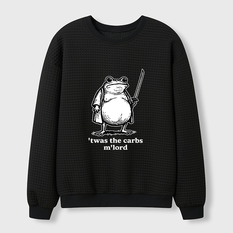 Tokyo-Tiger Funny Fat Samurai Frog Waffle Sweatshirt