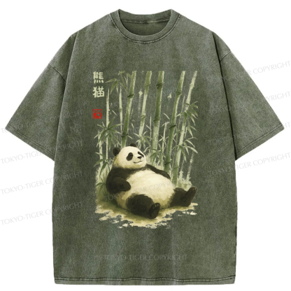 Tokyo-Tiger The Adorably Clumsy Panda Washed T-Shirt
