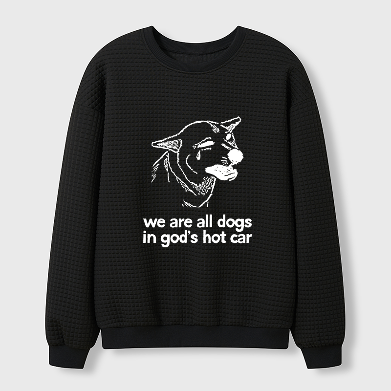 Tokyo-Tiger Sad Dog Funny Waffle Sweatshirt