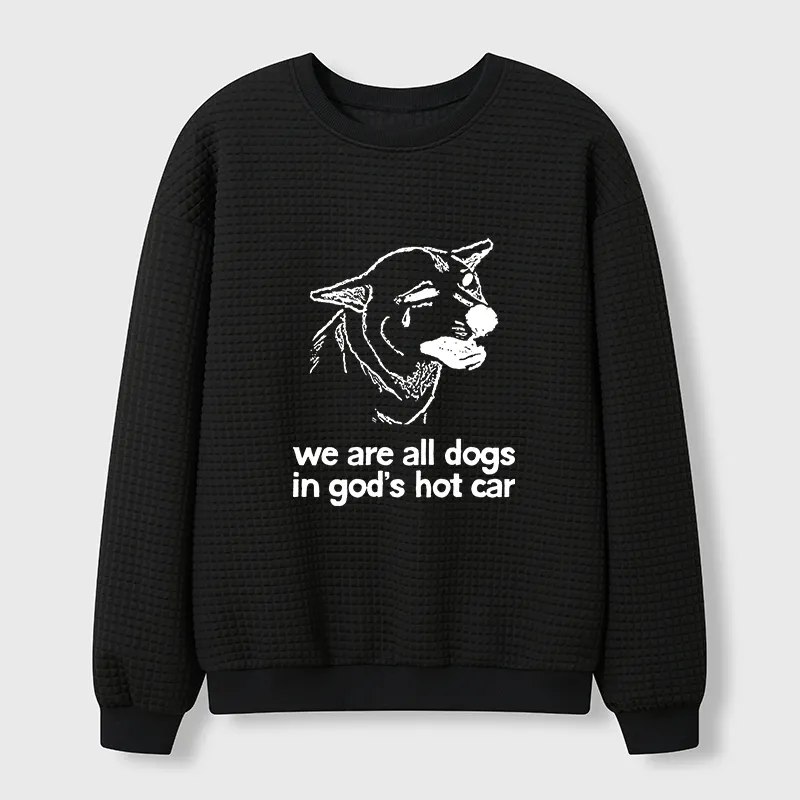 Tokyo-Tiger Sad Dog Funny Waffle Sweatshirt