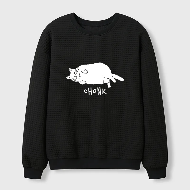 Tokyo-Tiger Chonk Cat Waffle Sweatshirt