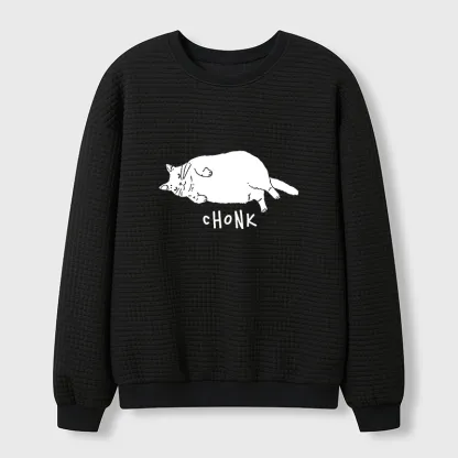 Tokyo-Tiger Chonk Cat Waffle Sweatshirt