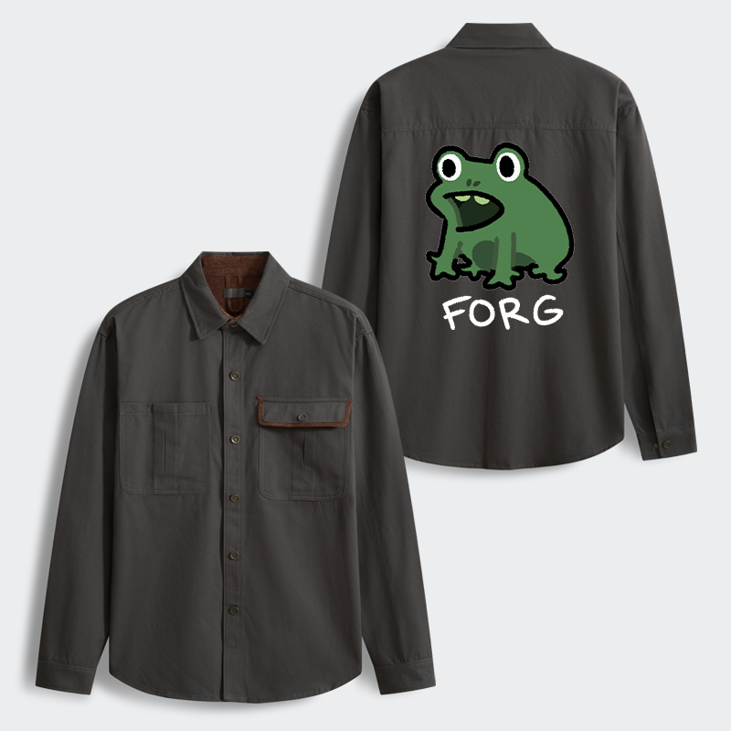 Tokyo-Tiger Funny Forg Japan Men's Corduroy Work Jacket