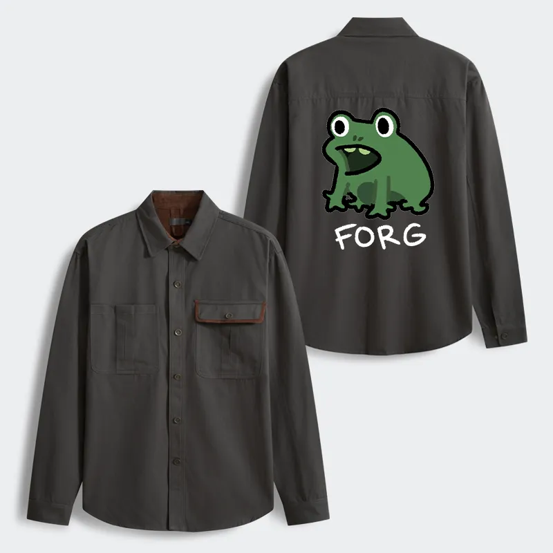 Tokyo-Tiger Funny Forg Japan Men's Corduroy Work Jacket