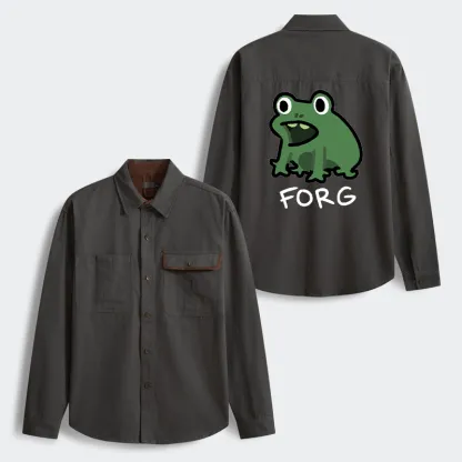 Tokyo-Tiger Funny Forg Japan Men's Corduroy Work Jacket