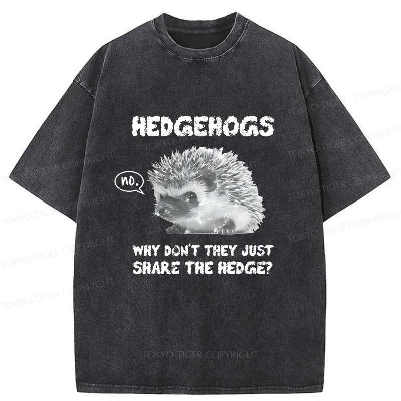 Tokyo-Tiger Funny Hedgehog Meme Washed T-Shirt