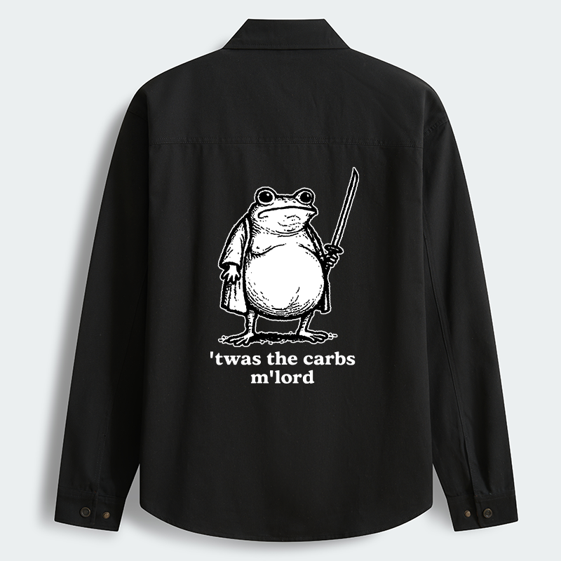 Tokyo-Tiger Funny Fat Samurai Frog Men's Corduroy Work Jacket