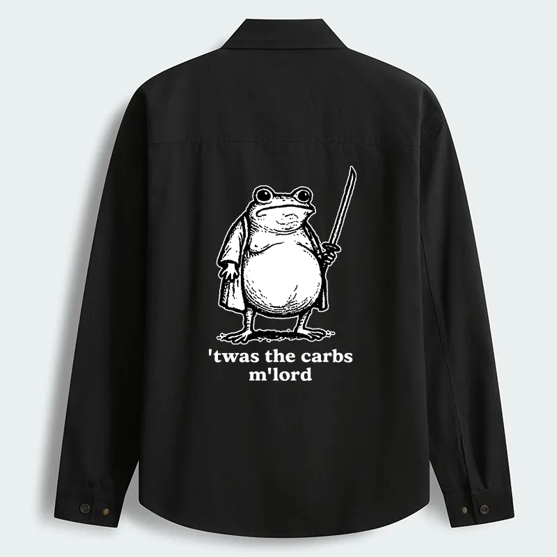 Tokyo-Tiger Funny Fat Samurai Frog Men's Corduroy Work Jacket