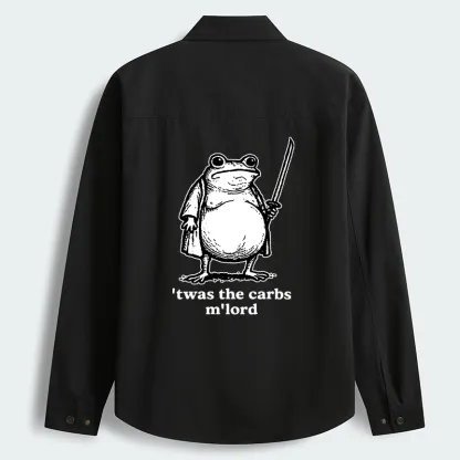 Tokyo-Tiger Funny Fat Samurai Frog Men's Corduroy Work Jacket