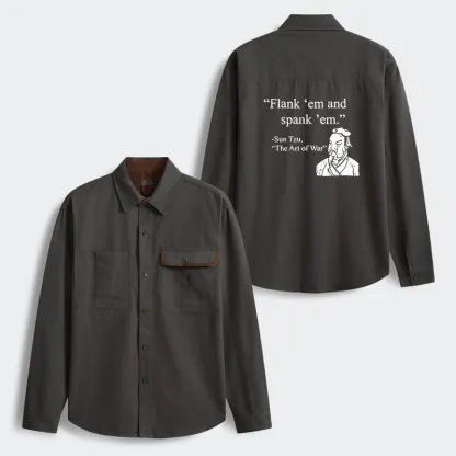 Tokyo-Tiger The Art Of War Funny Men's Corduroy Work Jacket