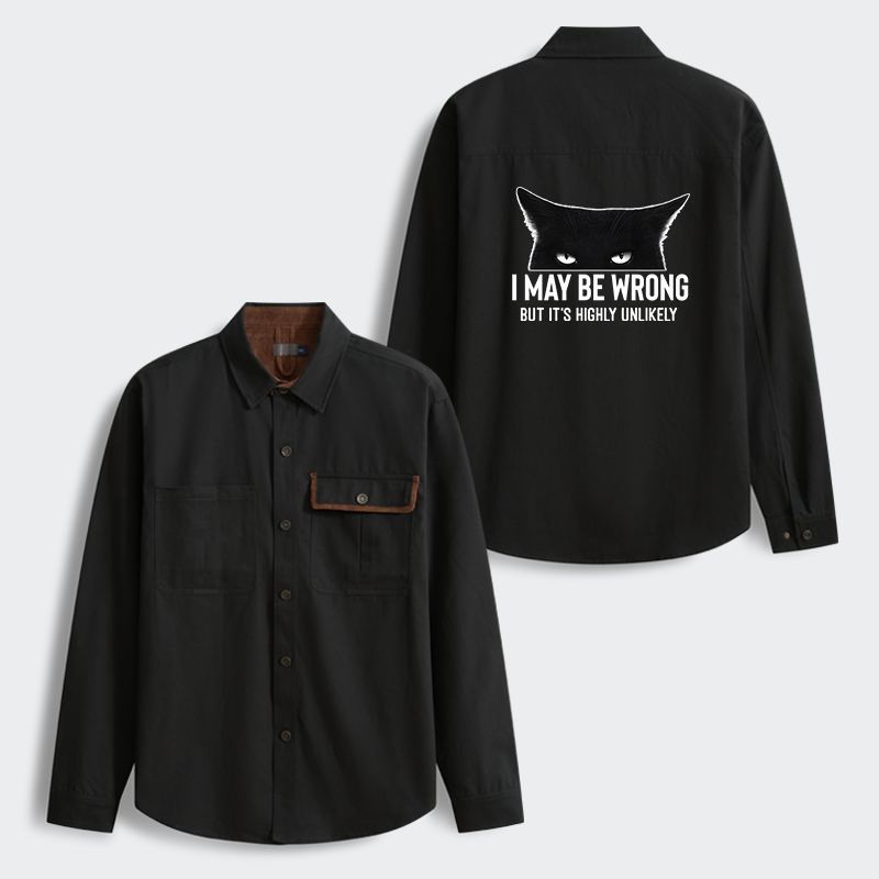 Tokyo-Tiger Cat Can Do No Wrong Men's Corduroy Work Jacket