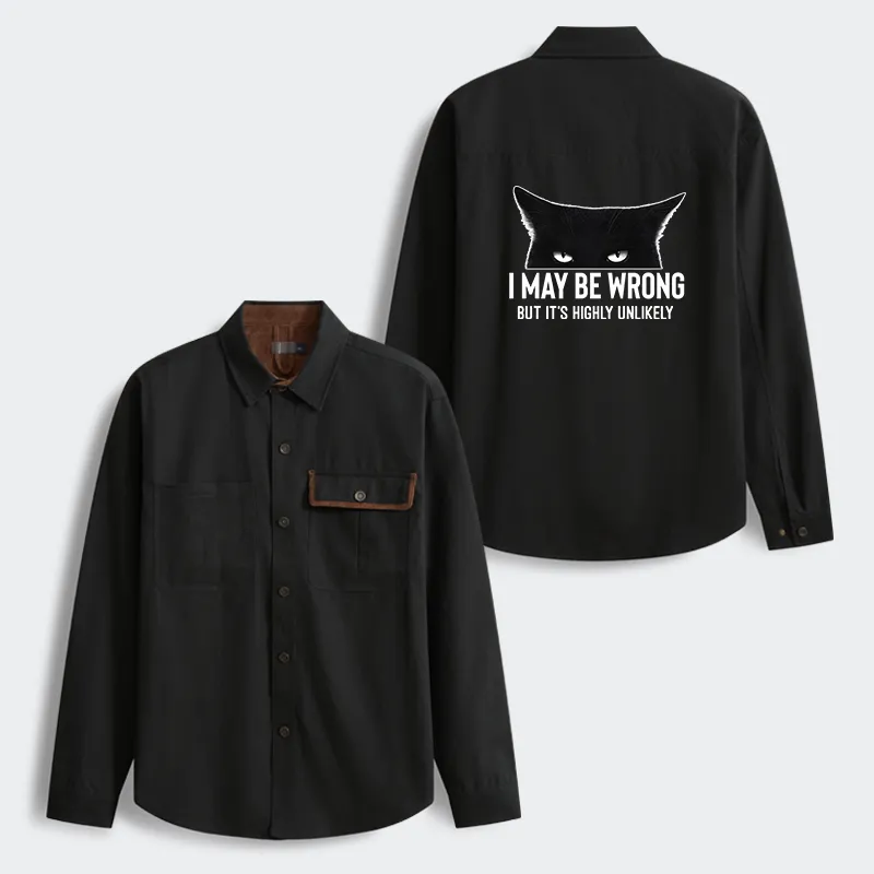 Tokyo-Tiger Cat Can Do No Wrong Men's Corduroy Work Jacket