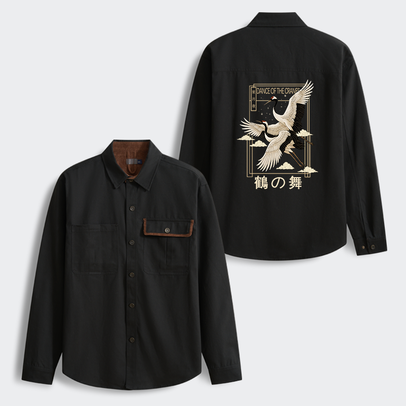 Tokyo-Tiger Dance Of The Cranes Men's Corduroy Work Jacket