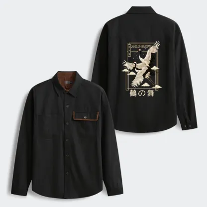 Tokyo-Tiger Dance Of The Cranes Men's Corduroy Work Jacket