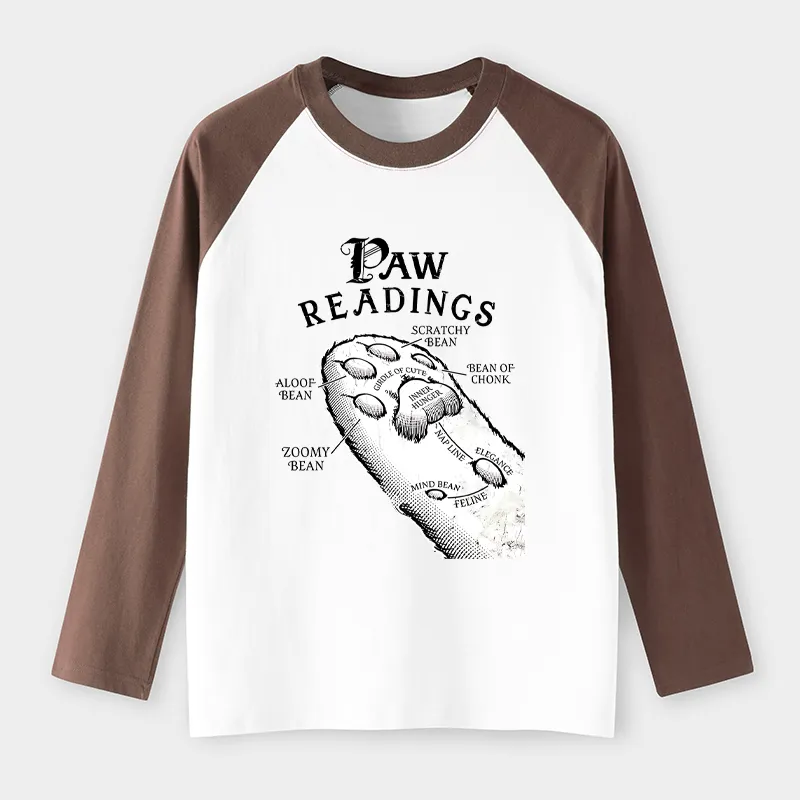 Tokyo-Tiger Funny Cat Paws Raglan Long Sleeve T-shirt