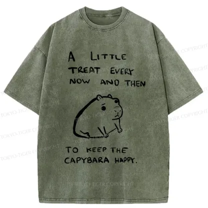 Tokyo-Tiger Keep Capybara Happy Washed T-Shirt
