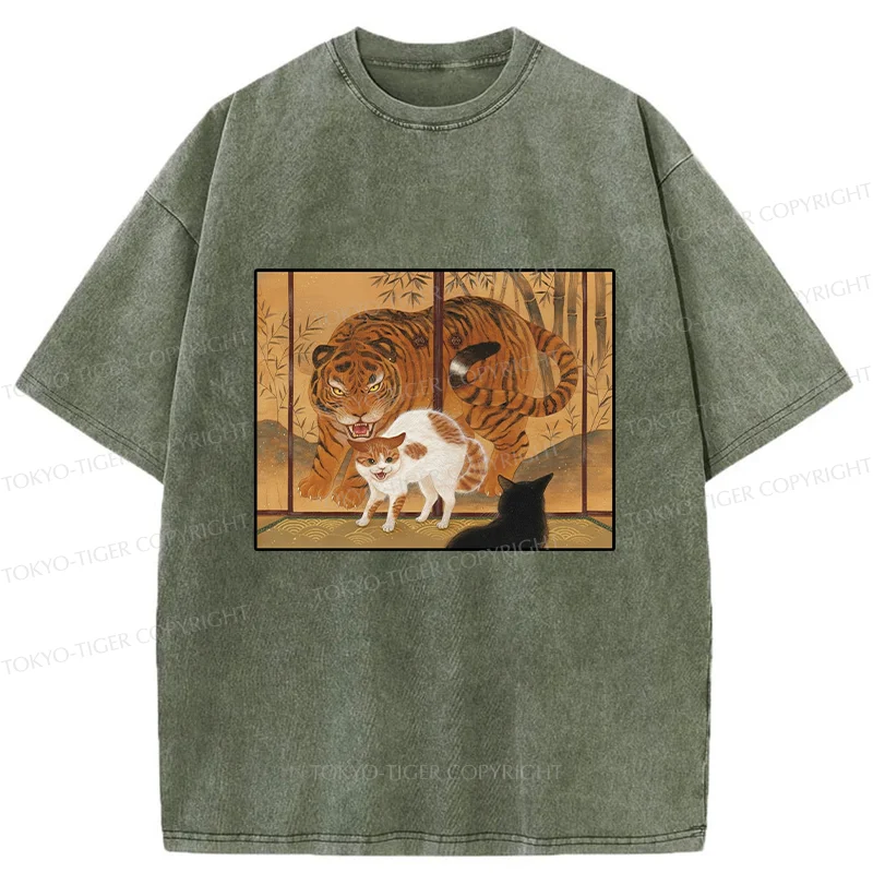 Tokyo-Tiger Borrowing The Power Of The Tiger Washed T-Shirt