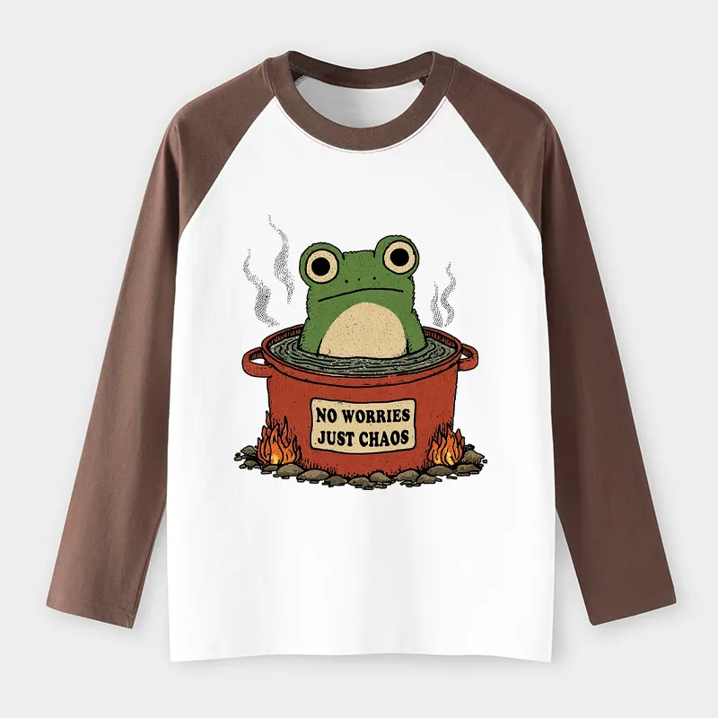 Tokyo-Tiger Frog：No Worries，Just Chaos Raglan Long Sleeve T-shirt
