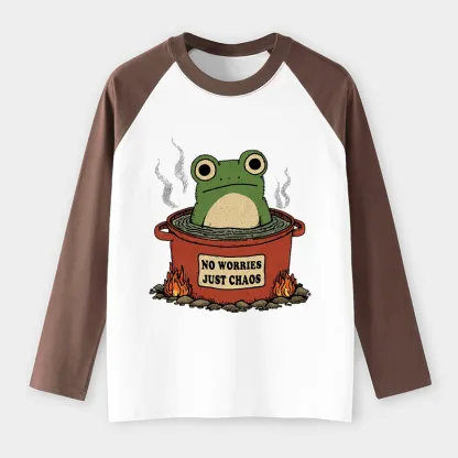 Tokyo-Tiger Frog：No Worries，Just Chaos Raglan Long Sleeve T-shirt